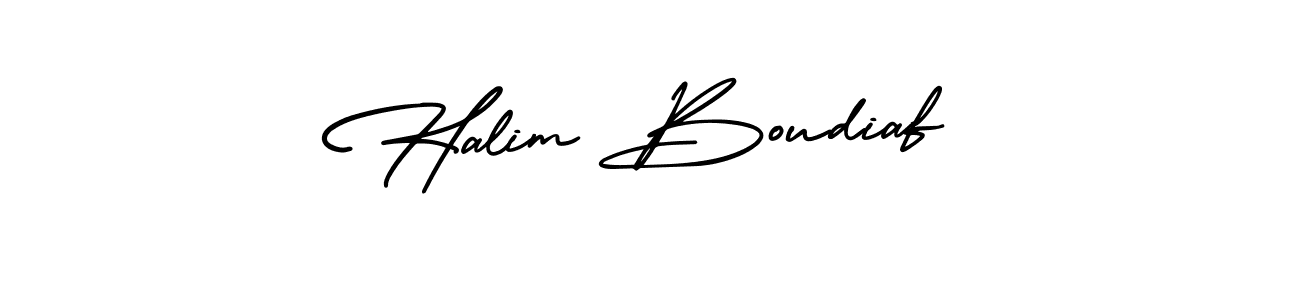 This is the best signature style for the Halim Boudiaf name. Also you like these signature font (AmerikaSignatureDemo-Regular). Mix name signature. Halim Boudiaf signature style 3 images and pictures png