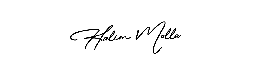 This is the best signature style for the Halim Molla name. Also you like these signature font (AmerikaSignatureDemo-Regular). Mix name signature. Halim Molla signature style 3 images and pictures png