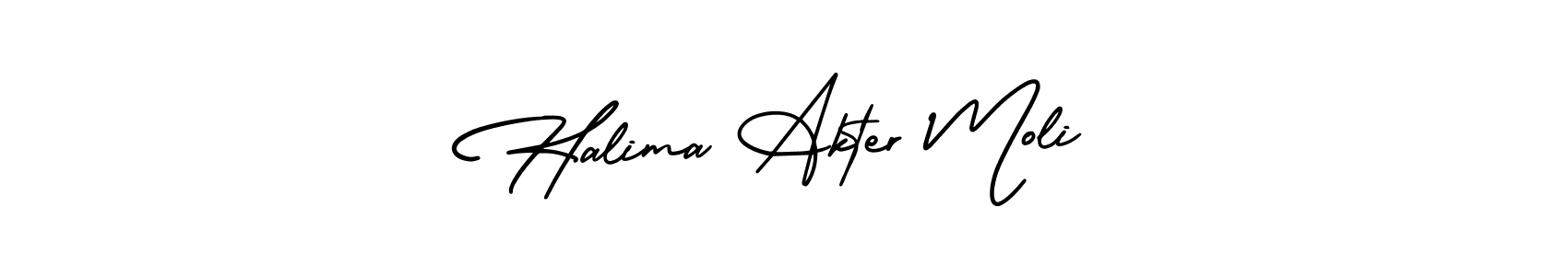 if you are searching for the best signature style for your name Halima Akter Moli. so please give up your signature search. here we have designed multiple signature styles  using AmerikaSignatureDemo-Regular. Halima Akter Moli signature style 3 images and pictures png