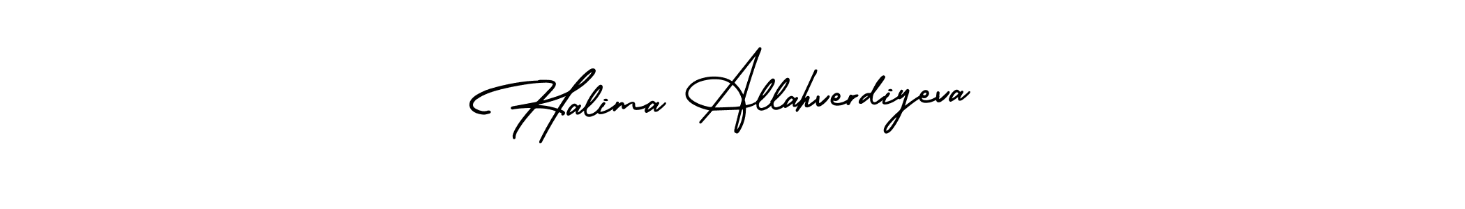 How to make Halima Allahverdiyeva name signature. Use AmerikaSignatureDemo-Regular style for creating short signs online. This is the latest handwritten sign. Halima Allahverdiyeva signature style 3 images and pictures png