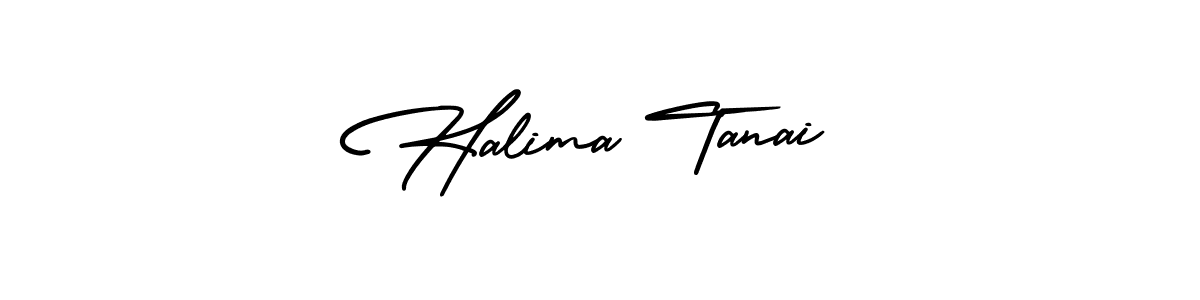 Design your own signature with our free online signature maker. With this signature software, you can create a handwritten (AmerikaSignatureDemo-Regular) signature for name Halima Tanai. Halima Tanai signature style 3 images and pictures png