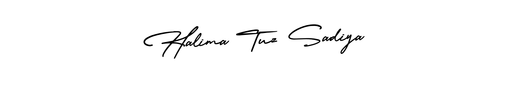 Halima Tuz Sadiya stylish signature style. Best Handwritten Sign (AmerikaSignatureDemo-Regular) for my name. Handwritten Signature Collection Ideas for my name Halima Tuz Sadiya. Halima Tuz Sadiya signature style 3 images and pictures png