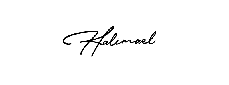 Use a signature maker to create a handwritten signature online. With this signature software, you can design (AmerikaSignatureDemo-Regular) your own signature for name Halimael. Halimael signature style 3 images and pictures png