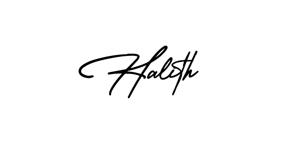Check out images of Autograph of Halith name. Actor Halith Signature Style. AmerikaSignatureDemo-Regular is a professional sign style online. Halith signature style 3 images and pictures png