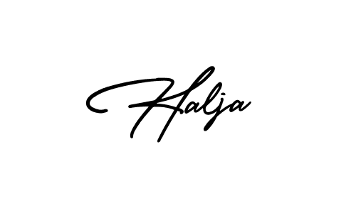 How to make Halja signature? AmerikaSignatureDemo-Regular is a professional autograph style. Create handwritten signature for Halja name. Halja signature style 3 images and pictures png