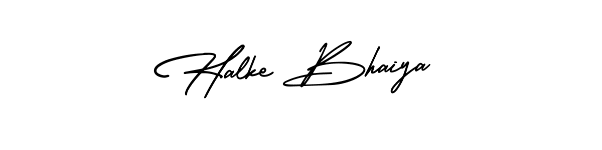 Design your own signature with our free online signature maker. With this signature software, you can create a handwritten (AmerikaSignatureDemo-Regular) signature for name Halke Bhaiya. Halke Bhaiya signature style 3 images and pictures png