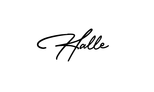 How to make Halle name signature. Use AmerikaSignatureDemo-Regular style for creating short signs online. This is the latest handwritten sign. Halle signature style 3 images and pictures png