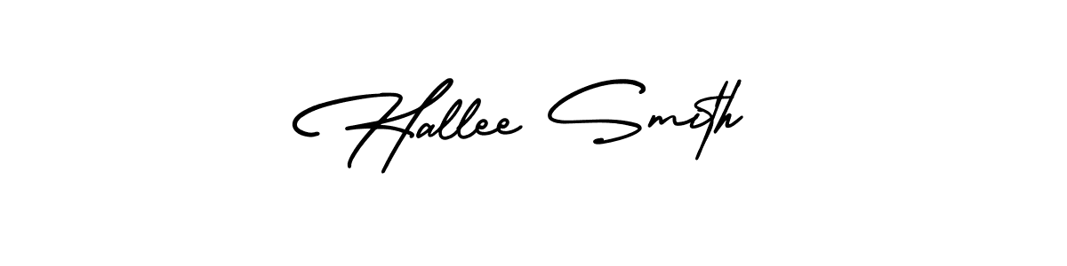 Create a beautiful signature design for name Hallee Smith. With this signature (AmerikaSignatureDemo-Regular) fonts, you can make a handwritten signature for free. Hallee Smith signature style 3 images and pictures png