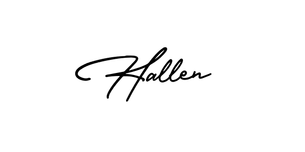 How to make Hallen signature? AmerikaSignatureDemo-Regular is a professional autograph style. Create handwritten signature for Hallen name. Hallen signature style 3 images and pictures png