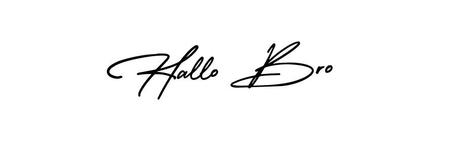 How to Draw Hallo Bro signature style? AmerikaSignatureDemo-Regular is a latest design signature styles for name Hallo Bro. Hallo Bro signature style 3 images and pictures png