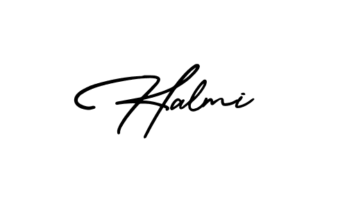 How to make Halmi name signature. Use AmerikaSignatureDemo-Regular style for creating short signs online. This is the latest handwritten sign. Halmi signature style 3 images and pictures png