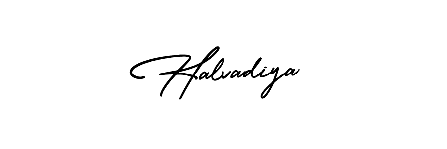 The best way (AmerikaSignatureDemo-Regular) to make a short signature is to pick only two or three words in your name. The name Halvadiya include a total of six letters. For converting this name. Halvadiya signature style 3 images and pictures png