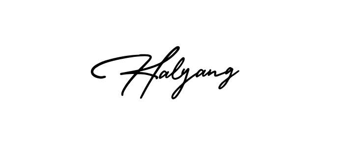 if you are searching for the best signature style for your name Halyang. so please give up your signature search. here we have designed multiple signature styles  using AmerikaSignatureDemo-Regular. Halyang signature style 3 images and pictures png