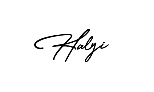 Also we have Halyi name is the best signature style. Create professional handwritten signature collection using AmerikaSignatureDemo-Regular autograph style. Halyi signature style 3 images and pictures png