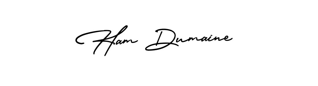 Design your own signature with our free online signature maker. With this signature software, you can create a handwritten (AmerikaSignatureDemo-Regular) signature for name Ham Dumaine. Ham Dumaine signature style 3 images and pictures png