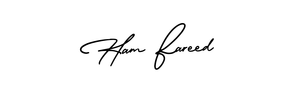 Also we have Ham Fareed name is the best signature style. Create professional handwritten signature collection using AmerikaSignatureDemo-Regular autograph style. Ham Fareed signature style 3 images and pictures png