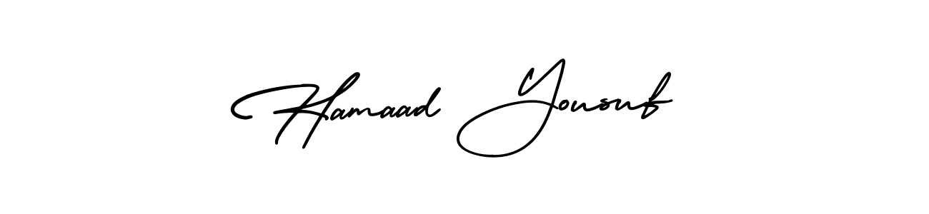 Also You can easily find your signature by using the search form. We will create Hamaad Yousuf name handwritten signature images for you free of cost using AmerikaSignatureDemo-Regular sign style. Hamaad Yousuf signature style 3 images and pictures png