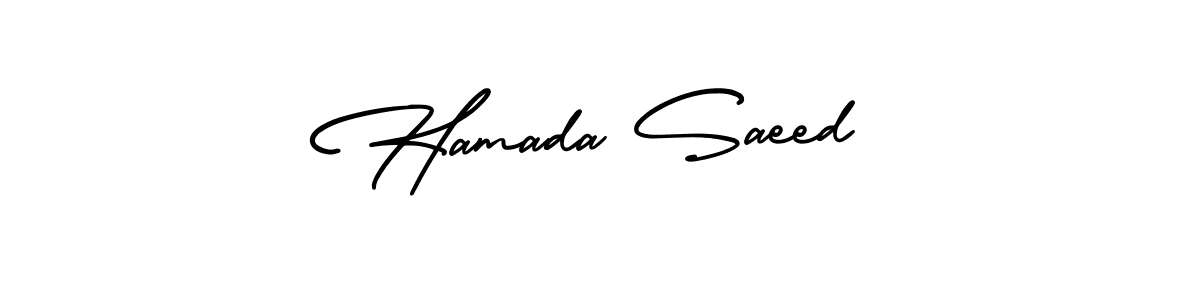 if you are searching for the best signature style for your name Hamada Saeed. so please give up your signature search. here we have designed multiple signature styles  using AmerikaSignatureDemo-Regular. Hamada Saeed signature style 3 images and pictures png