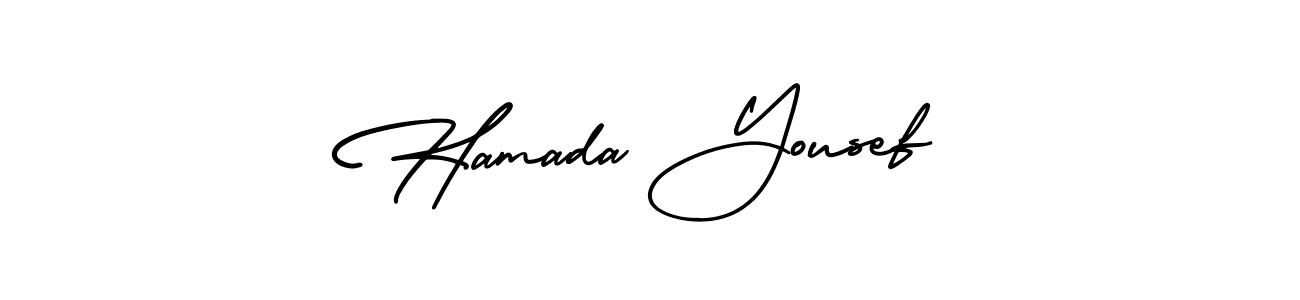 Make a beautiful signature design for name Hamada Yousef. With this signature (AmerikaSignatureDemo-Regular) style, you can create a handwritten signature for free. Hamada Yousef signature style 3 images and pictures png