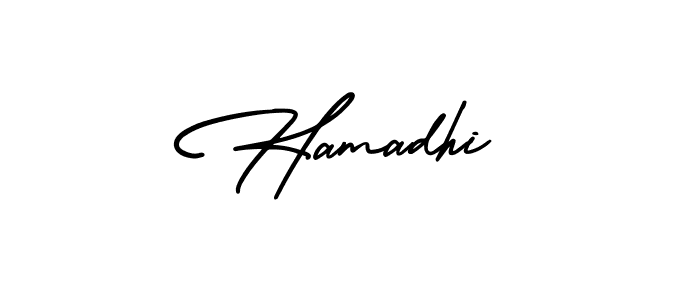 Make a beautiful signature design for name Hamadhi. With this signature (AmerikaSignatureDemo-Regular) style, you can create a handwritten signature for free. Hamadhi signature style 3 images and pictures png