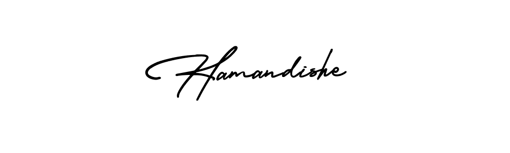 Hamandishe stylish signature style. Best Handwritten Sign (AmerikaSignatureDemo-Regular) for my name. Handwritten Signature Collection Ideas for my name Hamandishe. Hamandishe signature style 3 images and pictures png