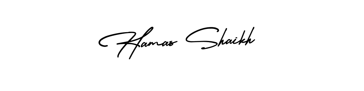 Similarly AmerikaSignatureDemo-Regular is the best handwritten signature design. Signature creator online .You can use it as an online autograph creator for name Hamas Shaikh. Hamas Shaikh signature style 3 images and pictures png