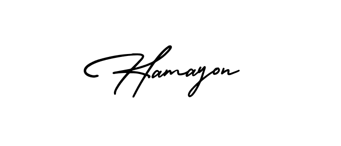 Hamayon stylish signature style. Best Handwritten Sign (AmerikaSignatureDemo-Regular) for my name. Handwritten Signature Collection Ideas for my name Hamayon. Hamayon signature style 3 images and pictures png