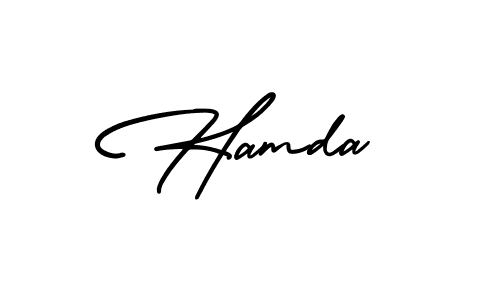 Make a beautiful signature design for name Hamda. With this signature (AmerikaSignatureDemo-Regular) style, you can create a handwritten signature for free. Hamda signature style 3 images and pictures png