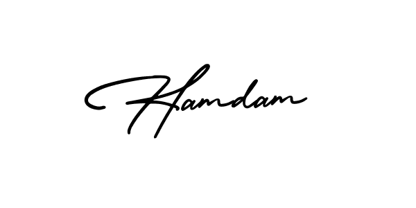 Make a beautiful signature design for name Hamdam. With this signature (AmerikaSignatureDemo-Regular) style, you can create a handwritten signature for free. Hamdam signature style 3 images and pictures png