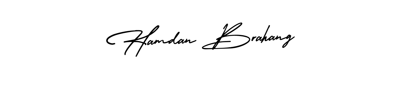 AmerikaSignatureDemo-Regular is a professional signature style that is perfect for those who want to add a touch of class to their signature. It is also a great choice for those who want to make their signature more unique. Get Hamdan Brahang name to fancy signature for free. Hamdan Brahang signature style 3 images and pictures png