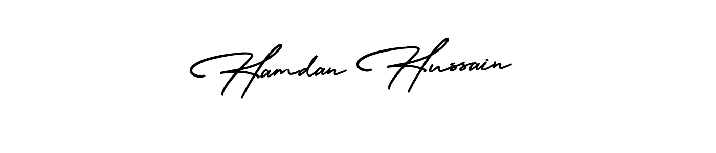 How to make Hamdan Hussain name signature. Use AmerikaSignatureDemo-Regular style for creating short signs online. This is the latest handwritten sign. Hamdan Hussain signature style 3 images and pictures png