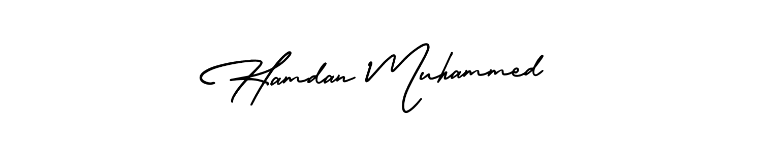 Hamdan Muhammed stylish signature style. Best Handwritten Sign (AmerikaSignatureDemo-Regular) for my name. Handwritten Signature Collection Ideas for my name Hamdan Muhammed. Hamdan Muhammed signature style 3 images and pictures png