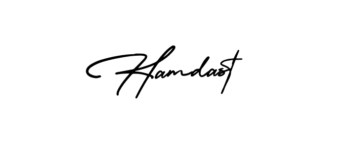 It looks lik you need a new signature style for name Hamdast. Design unique handwritten (AmerikaSignatureDemo-Regular) signature with our free signature maker in just a few clicks. Hamdast signature style 3 images and pictures png