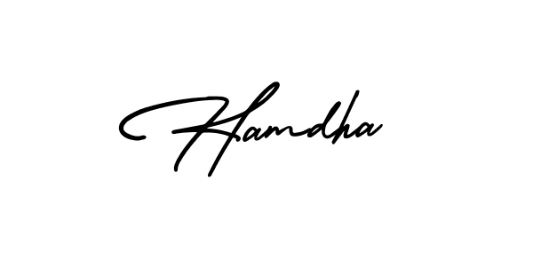 Make a beautiful signature design for name Hamdha. With this signature (AmerikaSignatureDemo-Regular) style, you can create a handwritten signature for free. Hamdha signature style 3 images and pictures png