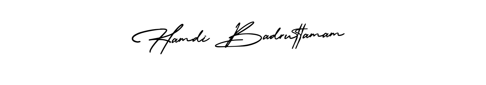 See photos of Hamdi Badruttamam official signature by Spectra . Check more albums & portfolios. Read reviews & check more about AmerikaSignatureDemo-Regular font. Hamdi Badruttamam signature style 3 images and pictures png