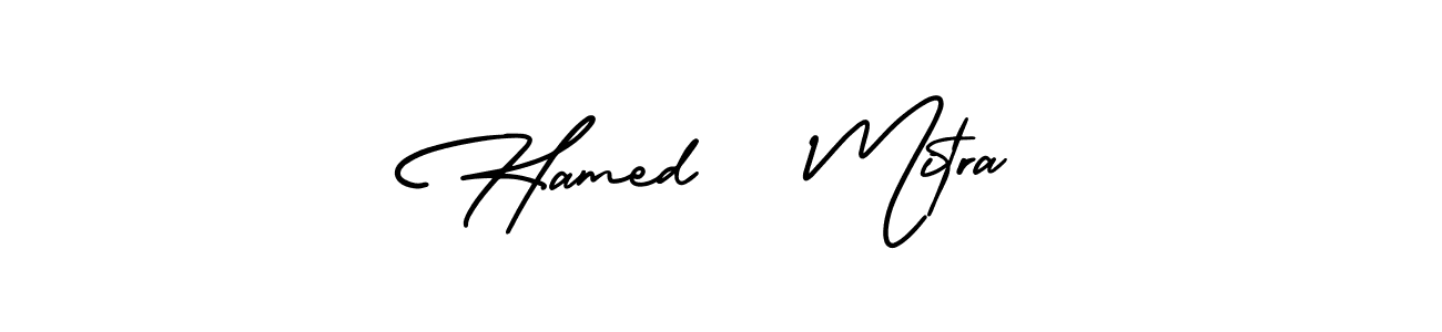 How to make Hamed   Mitra name signature. Use AmerikaSignatureDemo-Regular style for creating short signs online. This is the latest handwritten sign. Hamed   Mitra signature style 3 images and pictures png