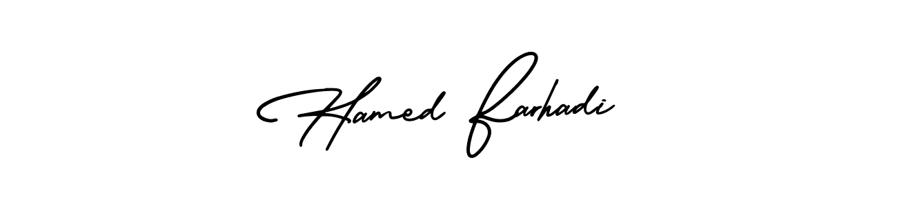 Make a beautiful signature design for name Hamed Farhadi. With this signature (AmerikaSignatureDemo-Regular) style, you can create a handwritten signature for free. Hamed Farhadi signature style 3 images and pictures png