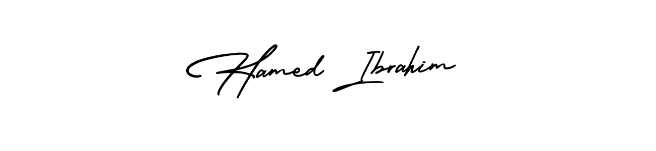 Design your own signature with our free online signature maker. With this signature software, you can create a handwritten (AmerikaSignatureDemo-Regular) signature for name Hamed Ibrahim. Hamed Ibrahim signature style 3 images and pictures png