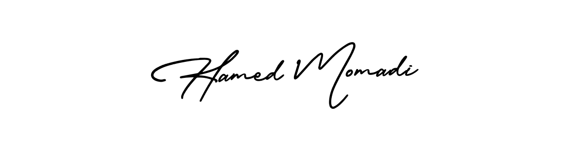 Hamed Momadi stylish signature style. Best Handwritten Sign (AmerikaSignatureDemo-Regular) for my name. Handwritten Signature Collection Ideas for my name Hamed Momadi. Hamed Momadi signature style 3 images and pictures png