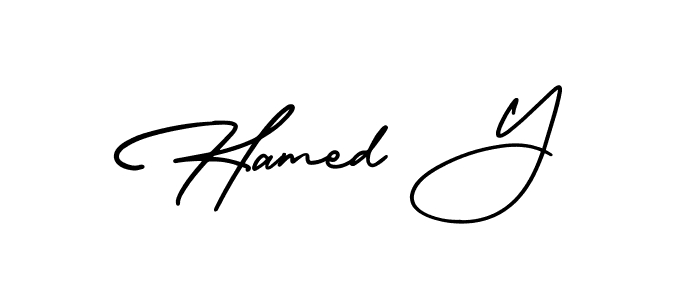 Make a beautiful signature design for name Hamed Y. Use this online signature maker to create a handwritten signature for free. Hamed Y signature style 3 images and pictures png