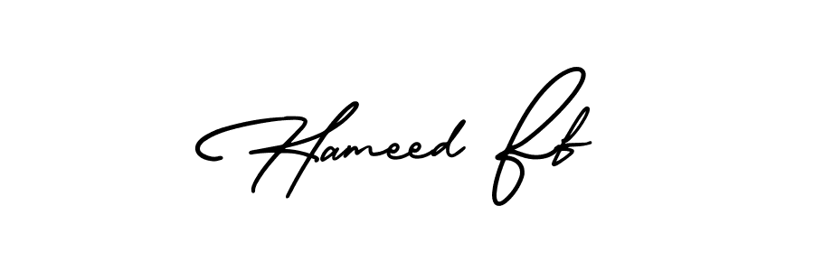 How to make Hameed Ff name signature. Use AmerikaSignatureDemo-Regular style for creating short signs online. This is the latest handwritten sign. Hameed Ff signature style 3 images and pictures png