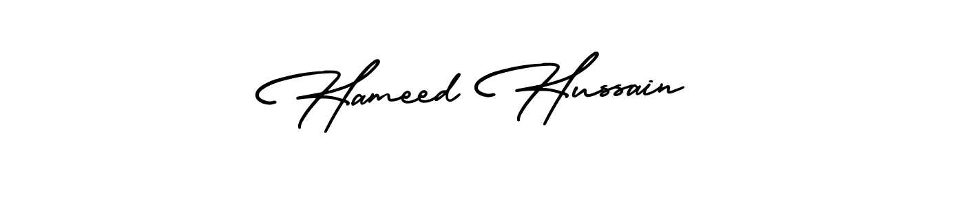 Similarly AmerikaSignatureDemo-Regular is the best handwritten signature design. Signature creator online .You can use it as an online autograph creator for name Hameed Hussain. Hameed Hussain signature style 3 images and pictures png