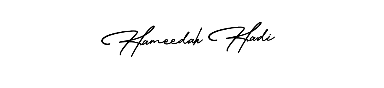 Similarly AmerikaSignatureDemo-Regular is the best handwritten signature design. Signature creator online .You can use it as an online autograph creator for name Hameedah Hadi. Hameedah Hadi signature style 3 images and pictures png
