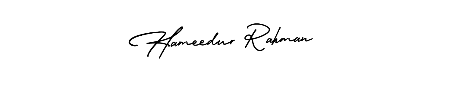 You should practise on your own different ways (AmerikaSignatureDemo-Regular) to write your name (Hameedur Rahman) in signature. don't let someone else do it for you. Hameedur Rahman signature style 3 images and pictures png