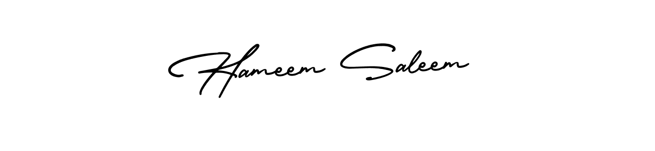 Make a beautiful signature design for name Hameem Saleem. With this signature (AmerikaSignatureDemo-Regular) style, you can create a handwritten signature for free. Hameem Saleem signature style 3 images and pictures png