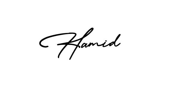 This is the best signature style for the Hamid  name. Also you like these signature font (AmerikaSignatureDemo-Regular). Mix name signature. Hamid  signature style 3 images and pictures png