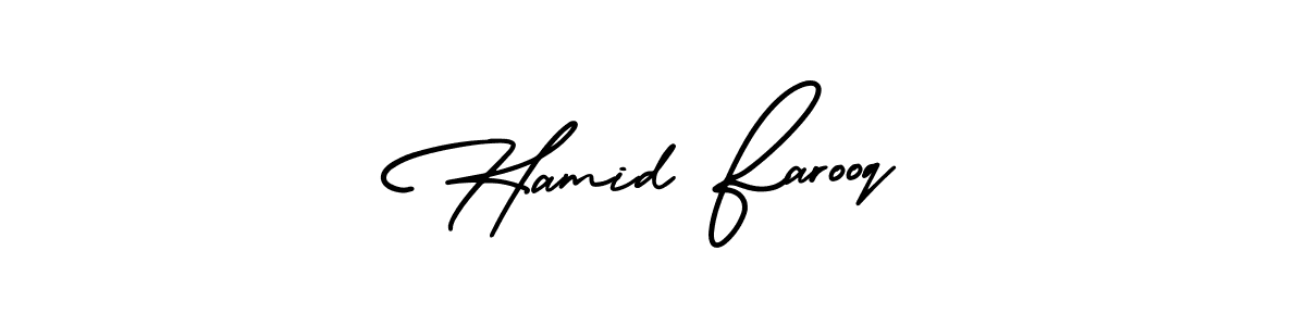 Also we have Hamid Farooq name is the best signature style. Create professional handwritten signature collection using AmerikaSignatureDemo-Regular autograph style. Hamid Farooq signature style 3 images and pictures png
