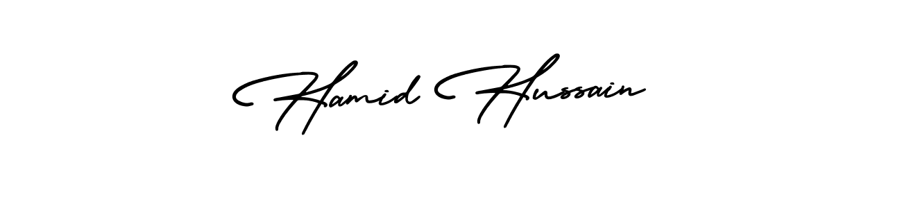 Design your own signature with our free online signature maker. With this signature software, you can create a handwritten (AmerikaSignatureDemo-Regular) signature for name Hamid Hussain. Hamid Hussain signature style 3 images and pictures png