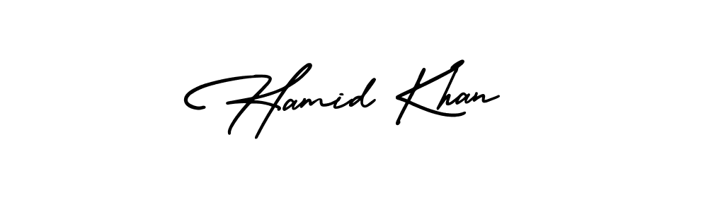 Design your own signature with our free online signature maker. With this signature software, you can create a handwritten (AmerikaSignatureDemo-Regular) signature for name Hamid Khan. Hamid Khan signature style 3 images and pictures png