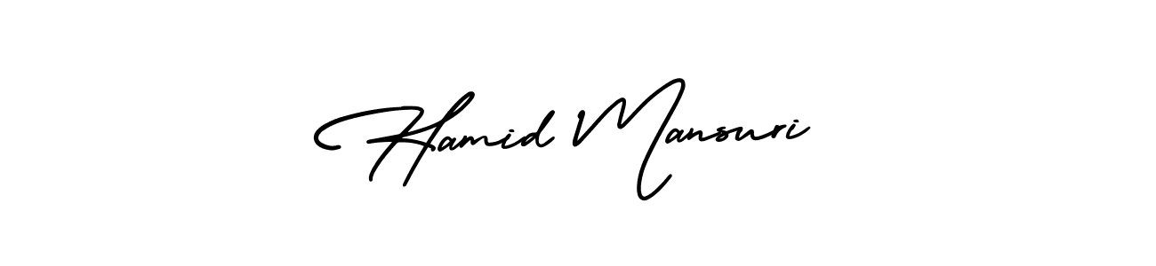 How to make Hamid Mansuri name signature. Use AmerikaSignatureDemo-Regular style for creating short signs online. This is the latest handwritten sign. Hamid Mansuri signature style 3 images and pictures png